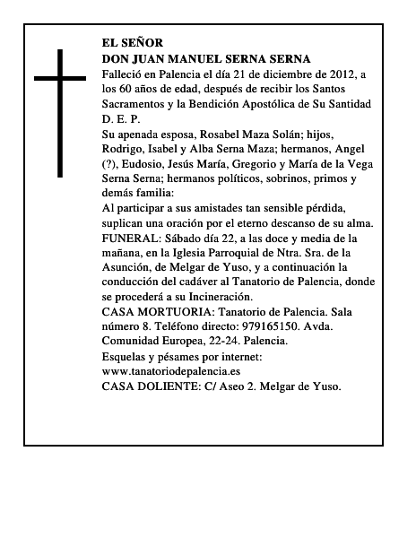 Don Juan Manuel Serna Serna