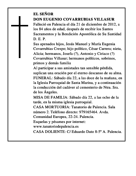 Don Eugenio Covarrubias Villasur