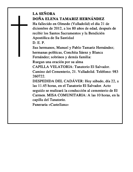 Doña Elena Tamariz Hernández