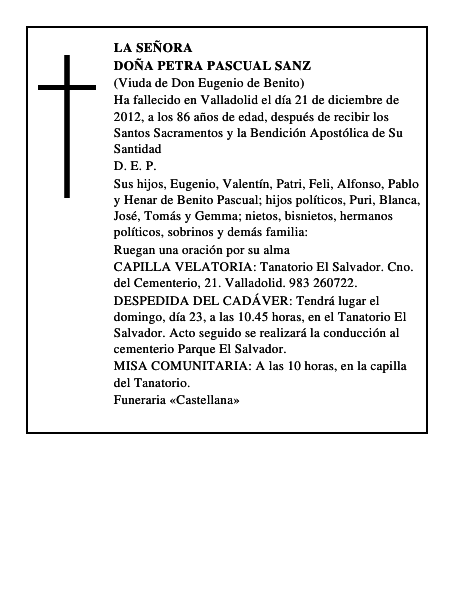 Doña Petra Pascual Sanz