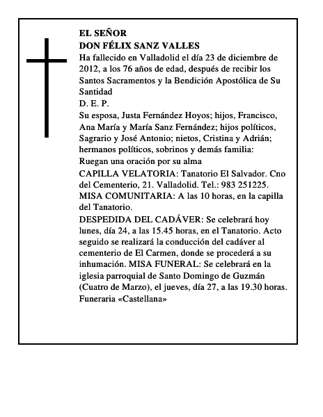 Don Félix Sanz Valles