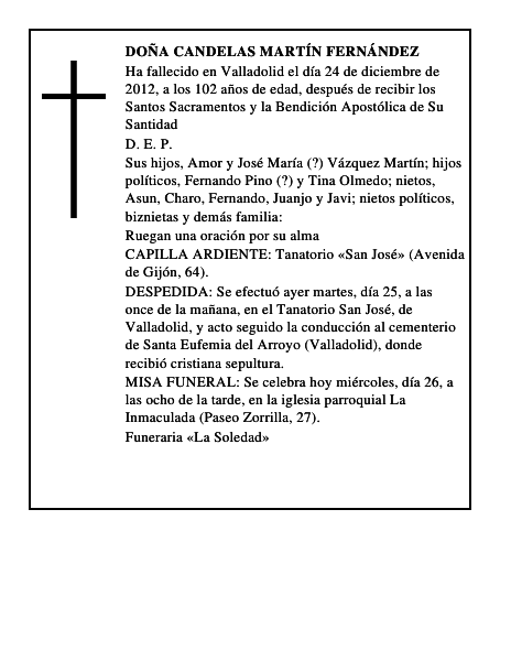 Doña Candelas Martín Fernández