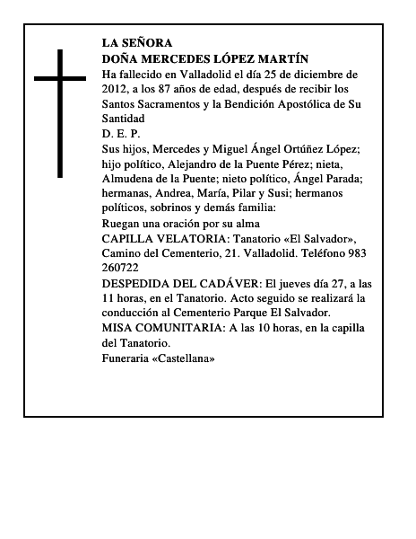 Doña Mercedes López Martín
