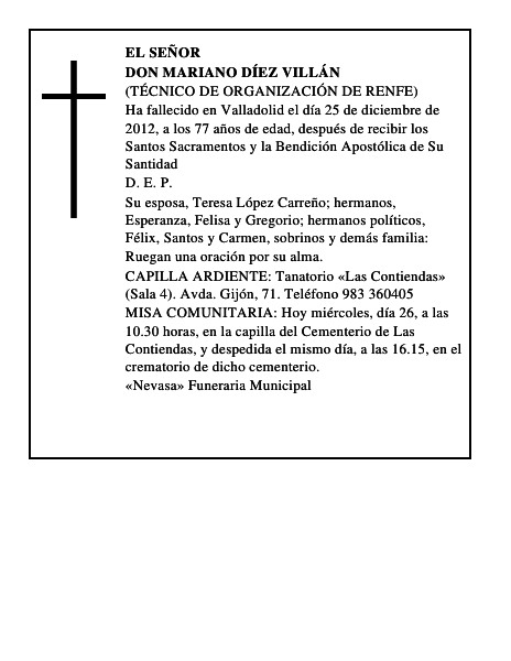 Don Mariano Díez Villán