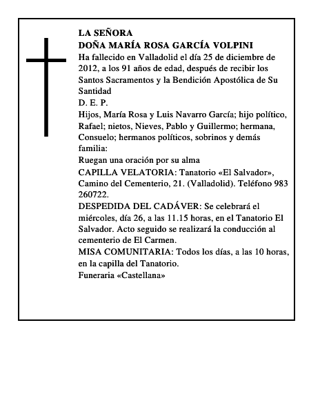 Doña María Rosa García Volpini