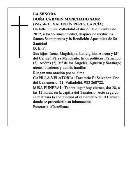 Doña Carmen Manchado Sanz