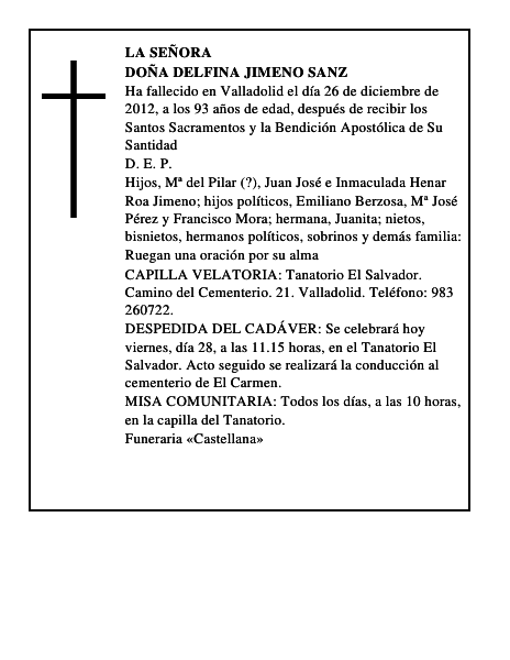 Doña Delfina Jimeno Sanz