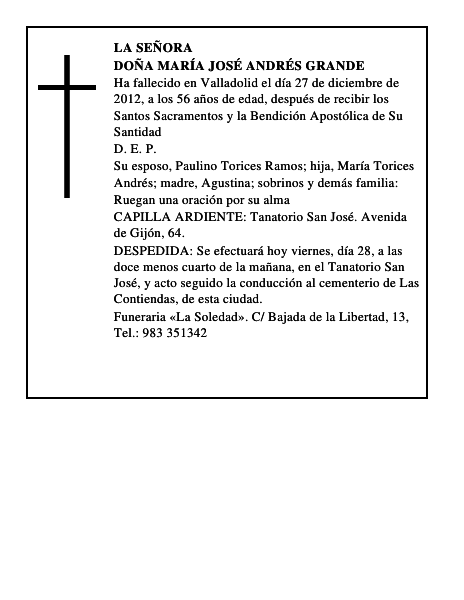 Doña María José Andrés Grande