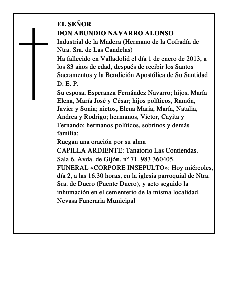 Don Abundio Navarro Alonso