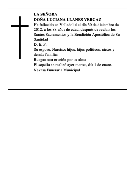 Doña Luciana Llanes Vergaz