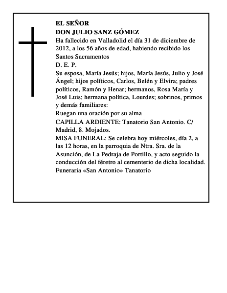 Don Julio Sanz Gómez