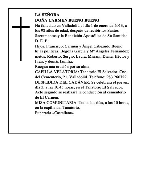 Doña Carmen Bueno Bueno
