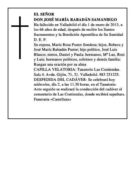 Don José María Rabadán Samaniego