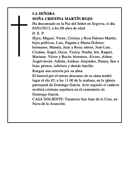 Doña Cristina Martín Rojo
