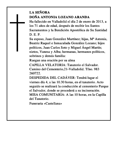 Doña Antonia Lozano Aranda