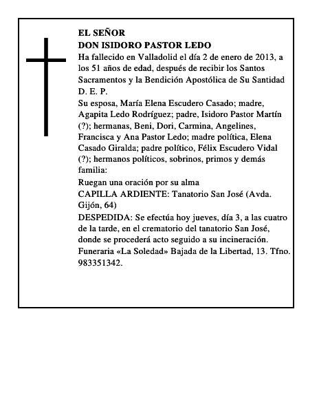 Don Isidoro Pastor Ledo