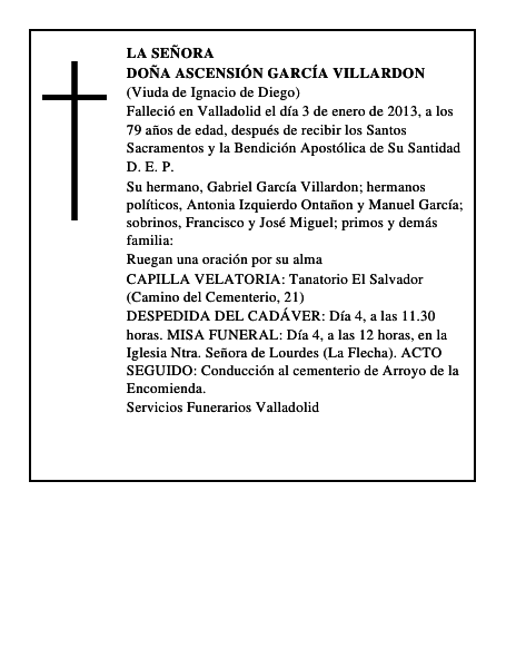 Doña Ascensión García Villardon