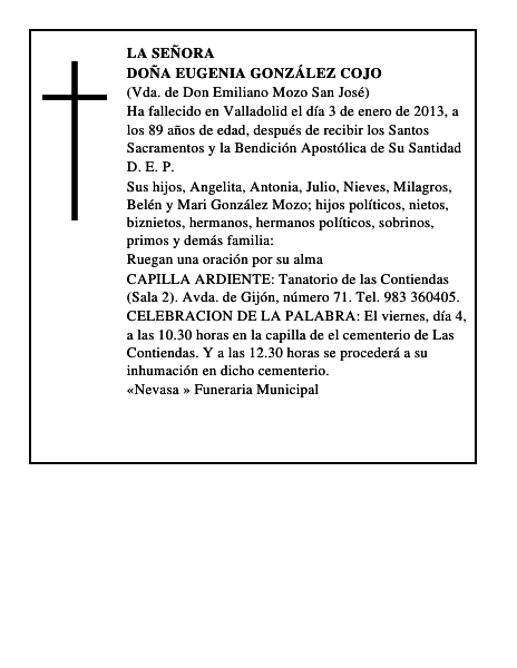 Doña Eugenia González Cojo