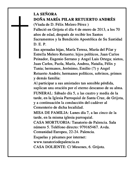 Doña María Pilar Retuerto Andrés
