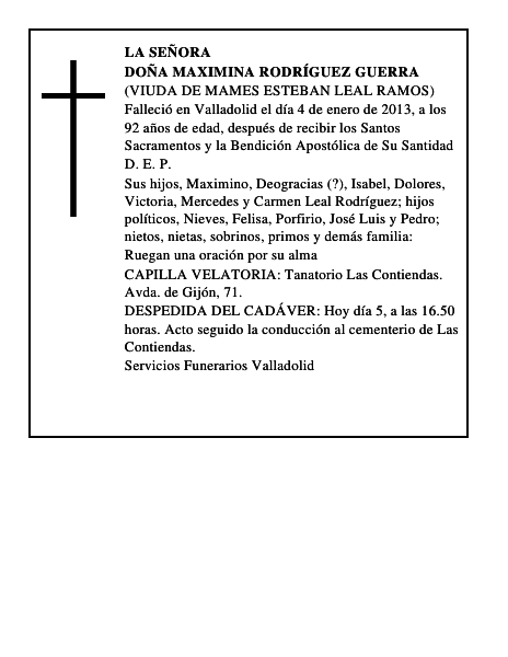 Doña Maximina Rodríguez Guerra