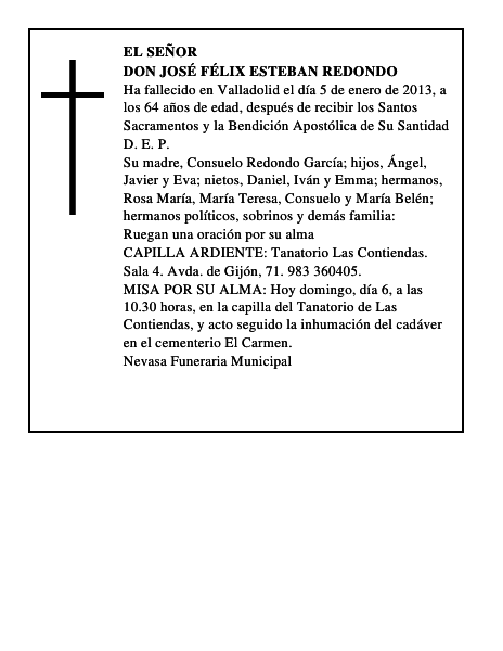 Don José Félix Esteban Redondo