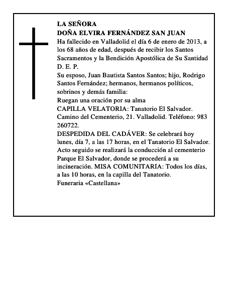 Doña Elvira Fernández San Juan