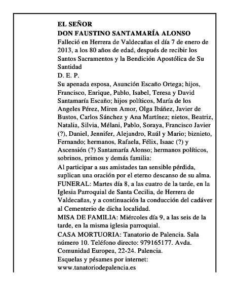 Don Faustino Santamaría Alonso