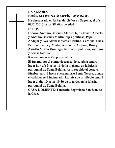 Doña Martina Martín Domingo