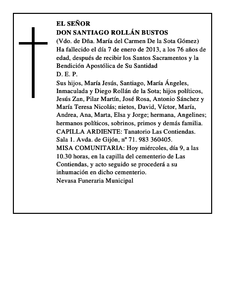 Don Santiago Rollán Bustos
