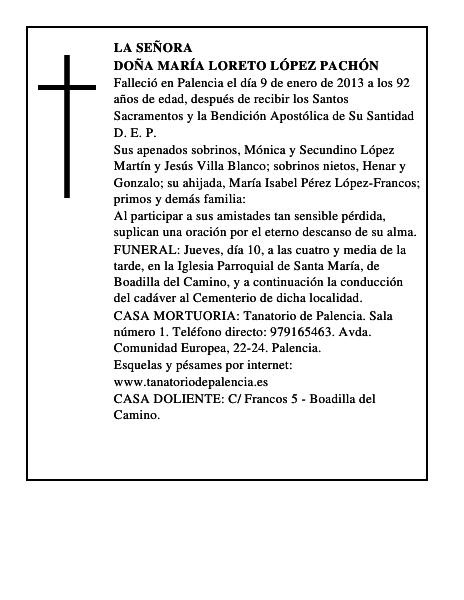 Doña María Loreto López Pachón