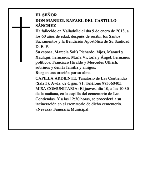 Don Manuel Rafael del Castillo Sánchez