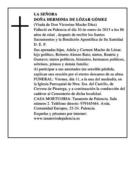 Doña Herminia de Lózar Gómez