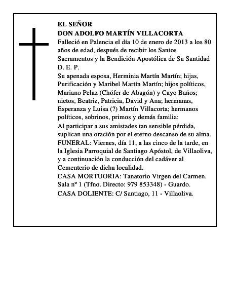 Don Adolfo Martín Villacorta
