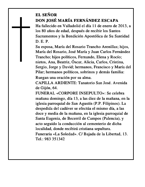 Don José María Fernández Escapa