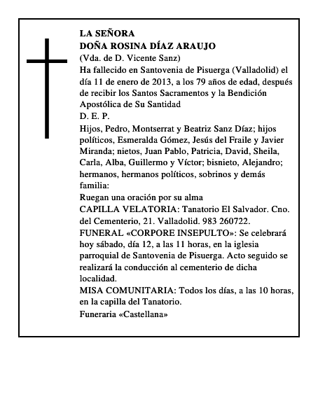 Doña Rosina Díaz Araujo
