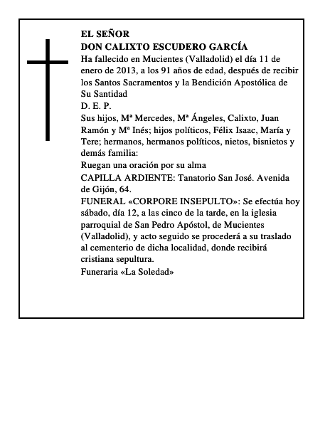 Don Calixto Escudero García