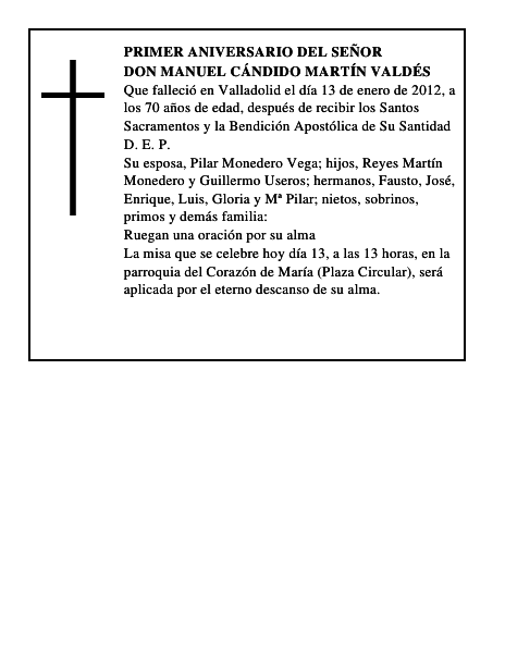 Don Manuel Cándido Martín Valdés