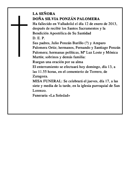 Doña Silvia Ponzán Palomera