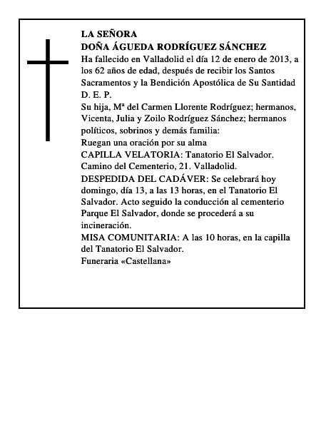 Doña Águeda Rodríguez Sánchez