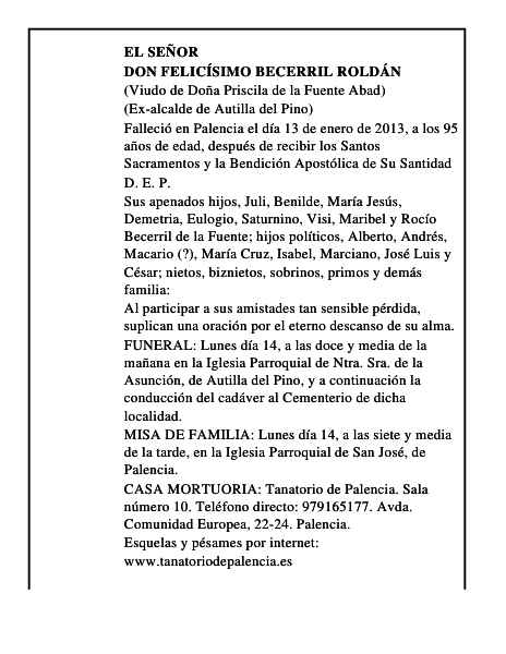 Don Felicísimo Becerril Roldán