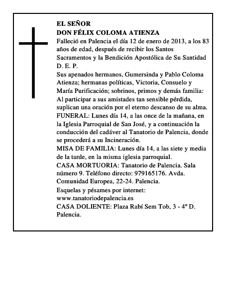 Don Félix Coloma Atienza