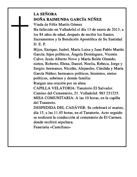 Doña Raimunda García Núñez