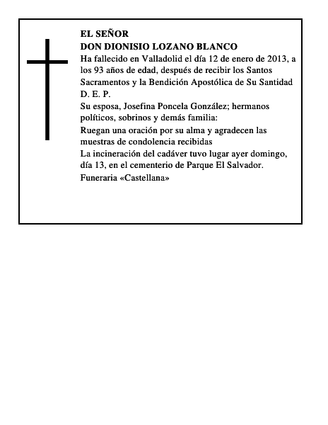 Don Dionisio Lozano Blanco