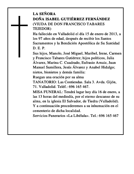 Doña Isabel Gutiérrez Fernández