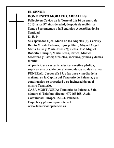 Don Benito Morate Carballes