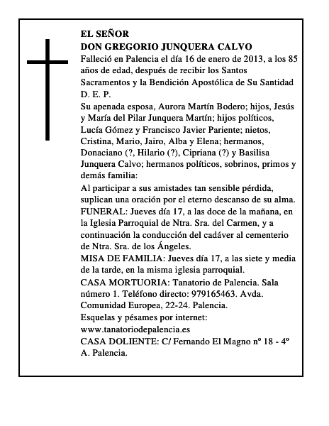 Don Gregorio Junquera Calvo