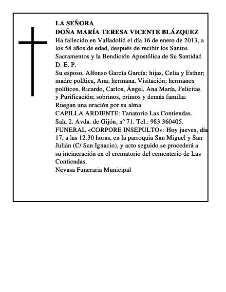 Doña María Teresa Vicente Blázquez