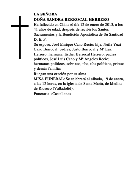 Doña Sandra Berrocal Herrero