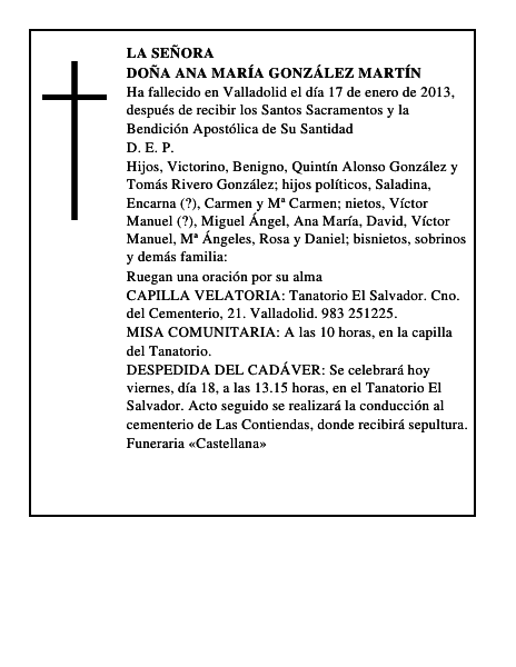 Doña Ana María González Martín
