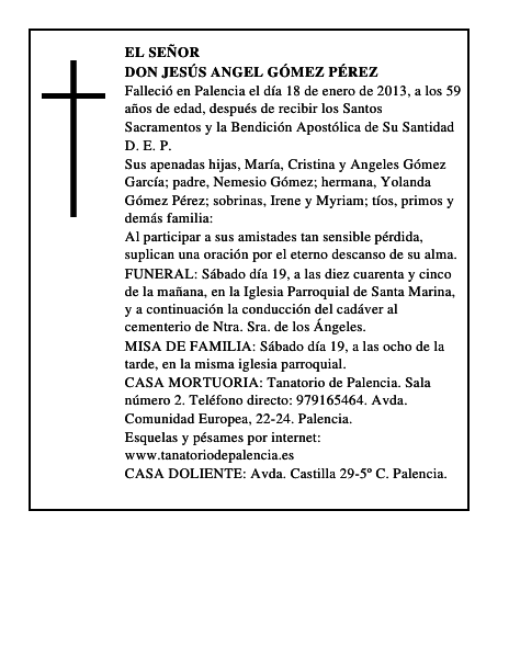 Don Jesús Angel Gómez Pérez